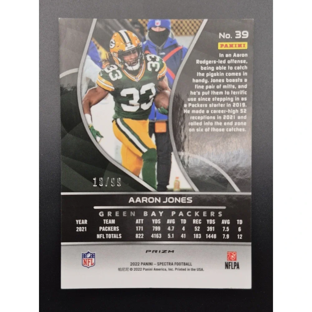 2022 Panini Spectra Aaron Jones #39 Celestial Prizm /99  Green Bay Packers